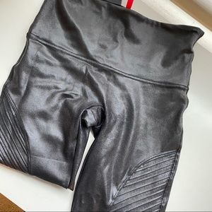 Large Spanx Moto Faux Leather Leggings